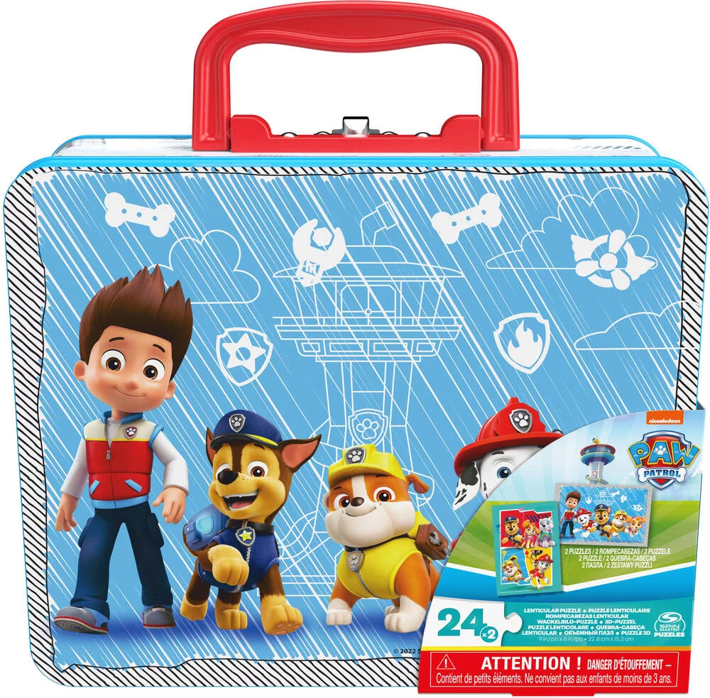 PAT'PATROUILLE - PUZZLE 48 PIECES AVEC GRANDE VALISETTE METAL