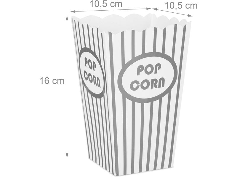 relaxdays Fingerfood-Schale Grau/Weiss 48 Stück Popcorntüten