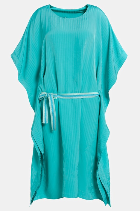 Kleid, Seersucker-Streifen, Oversized, Halbarm