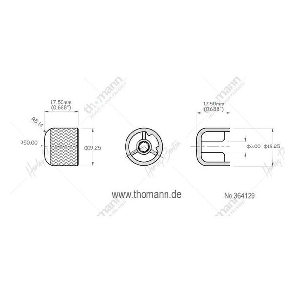 Harley Benton Parts Dome Knobs Plastic Chrom