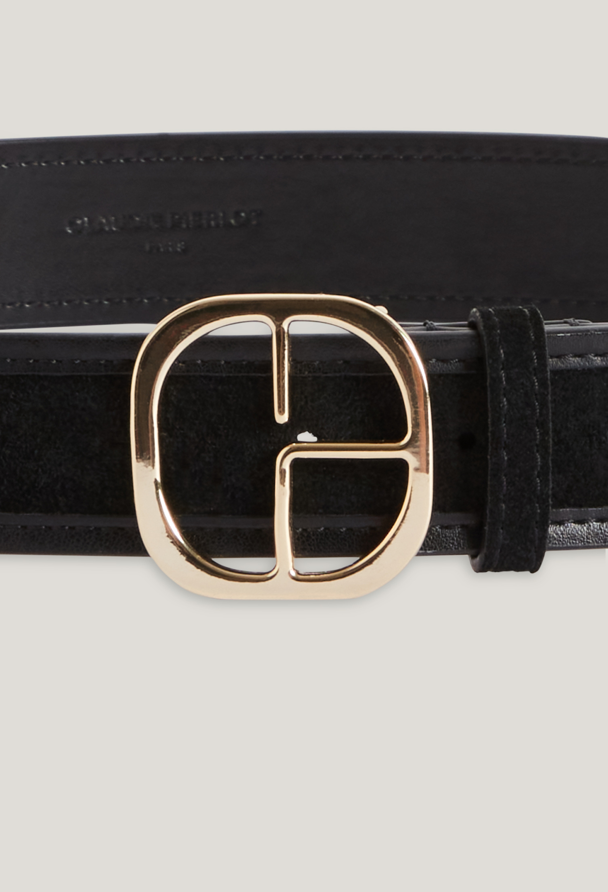 Ceinture cuir su&egrave;de noir