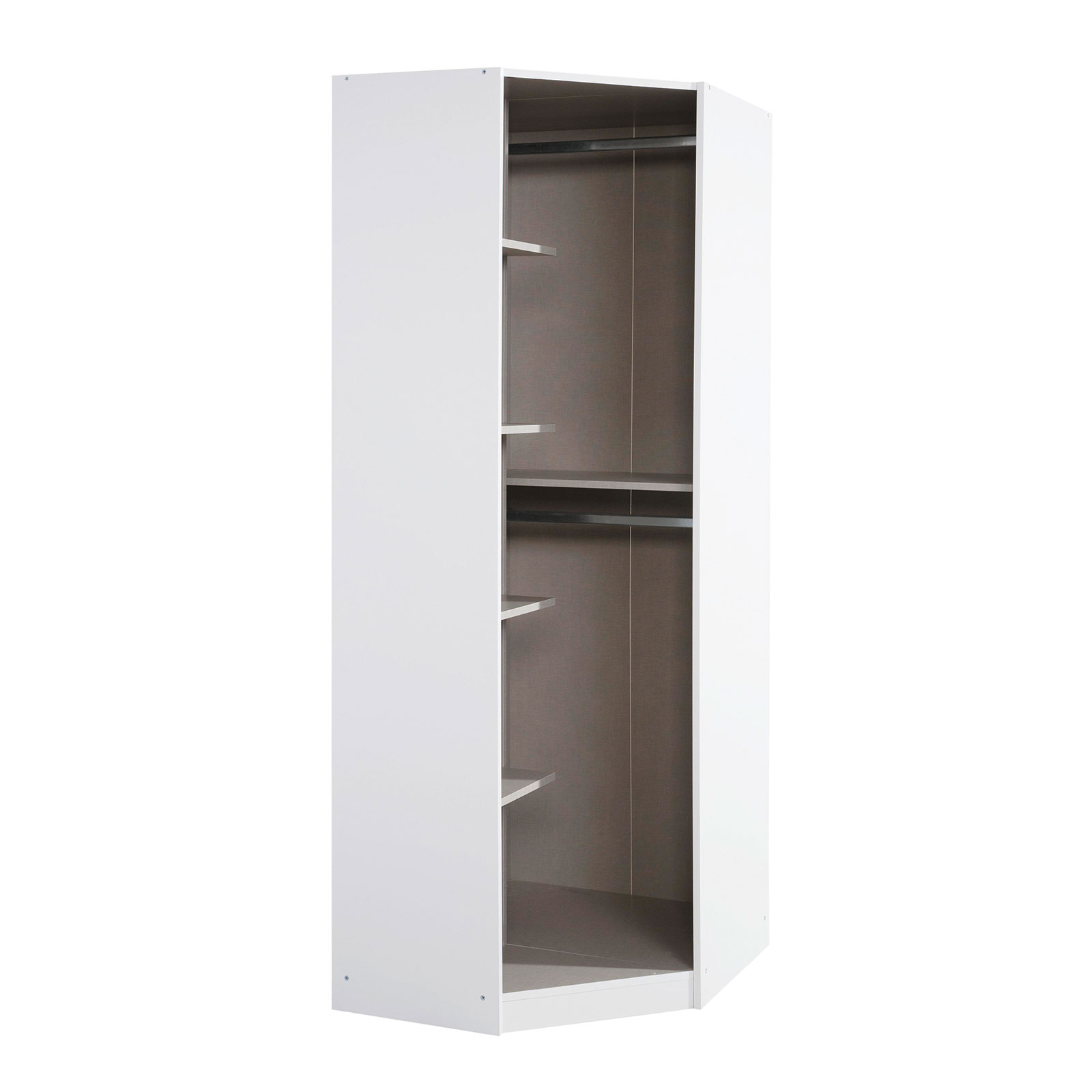 Eckschrank - alpinweiß - abschließbar - 85 cm breit