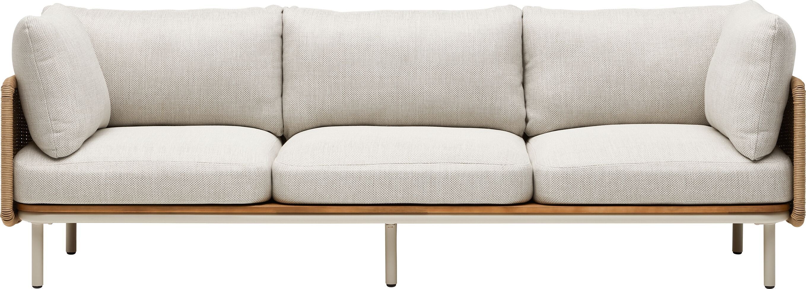 NIHOA 3er Sofa Arml. Kunststoffgefl. - Sand / B: 234.0 cm x T: 81.0 cm x H: 18.0 cm