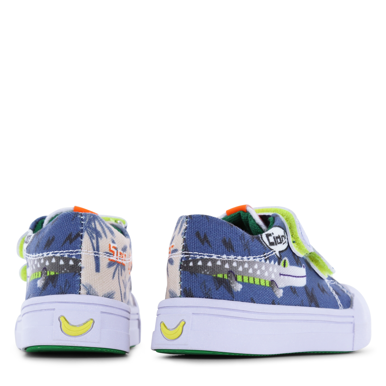 Go Bananas sneaker klittenband - Krokodil Canvas | Jongens schoenen