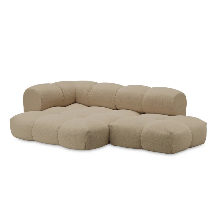OUT Objekte unserer Tage - Sander 06 Links 3-Sitzer Sofa, sand (Hug Me 071 by Chivasso)