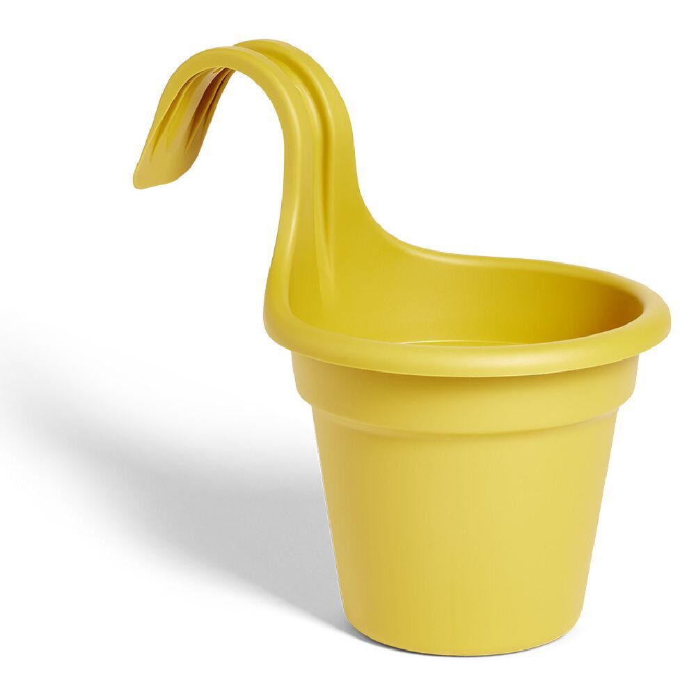 Pot à suspendre Ø18cm plastique jaune