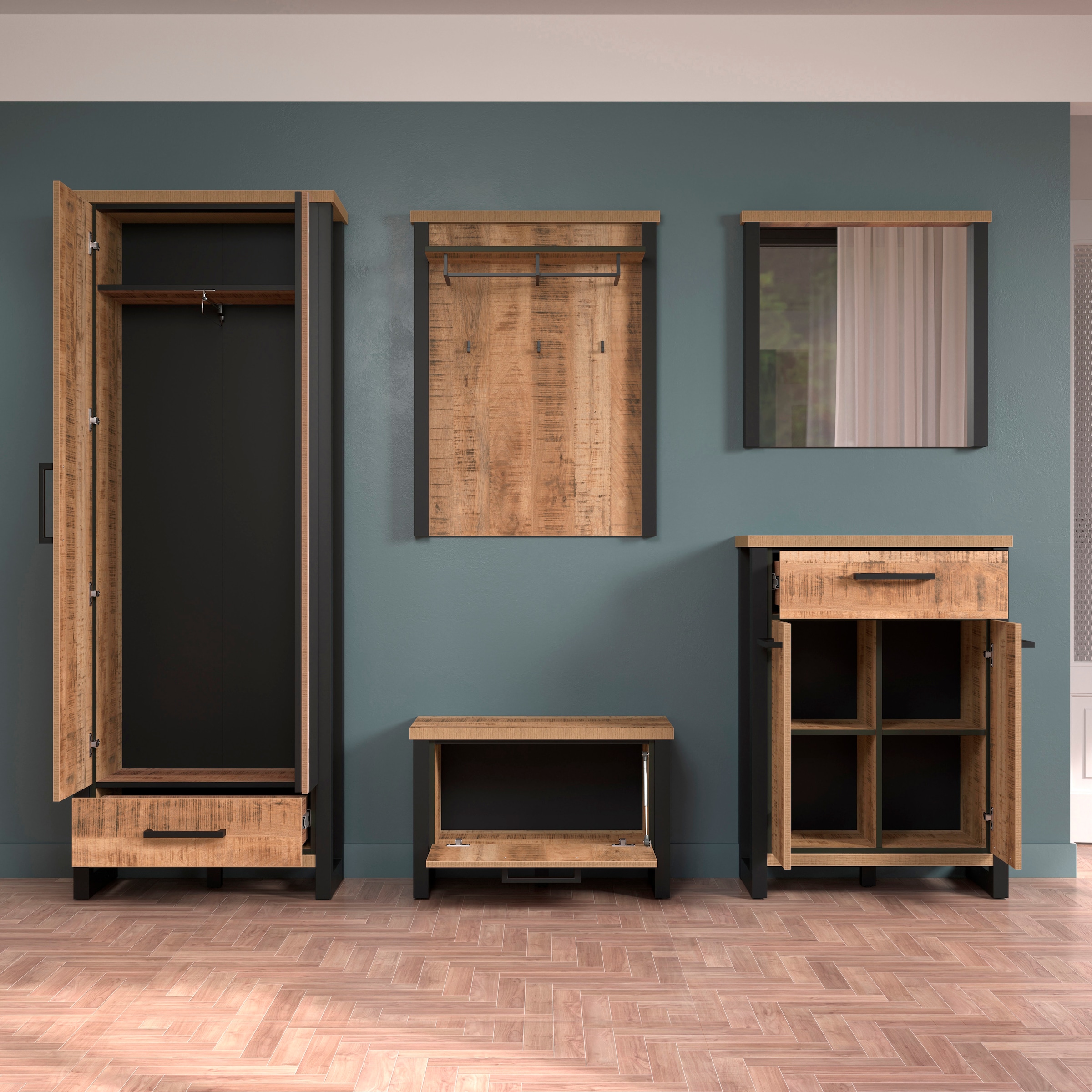 Home affaire Garderoben-Set »Elda« Komplett-Set, 5 Stk. tlg.