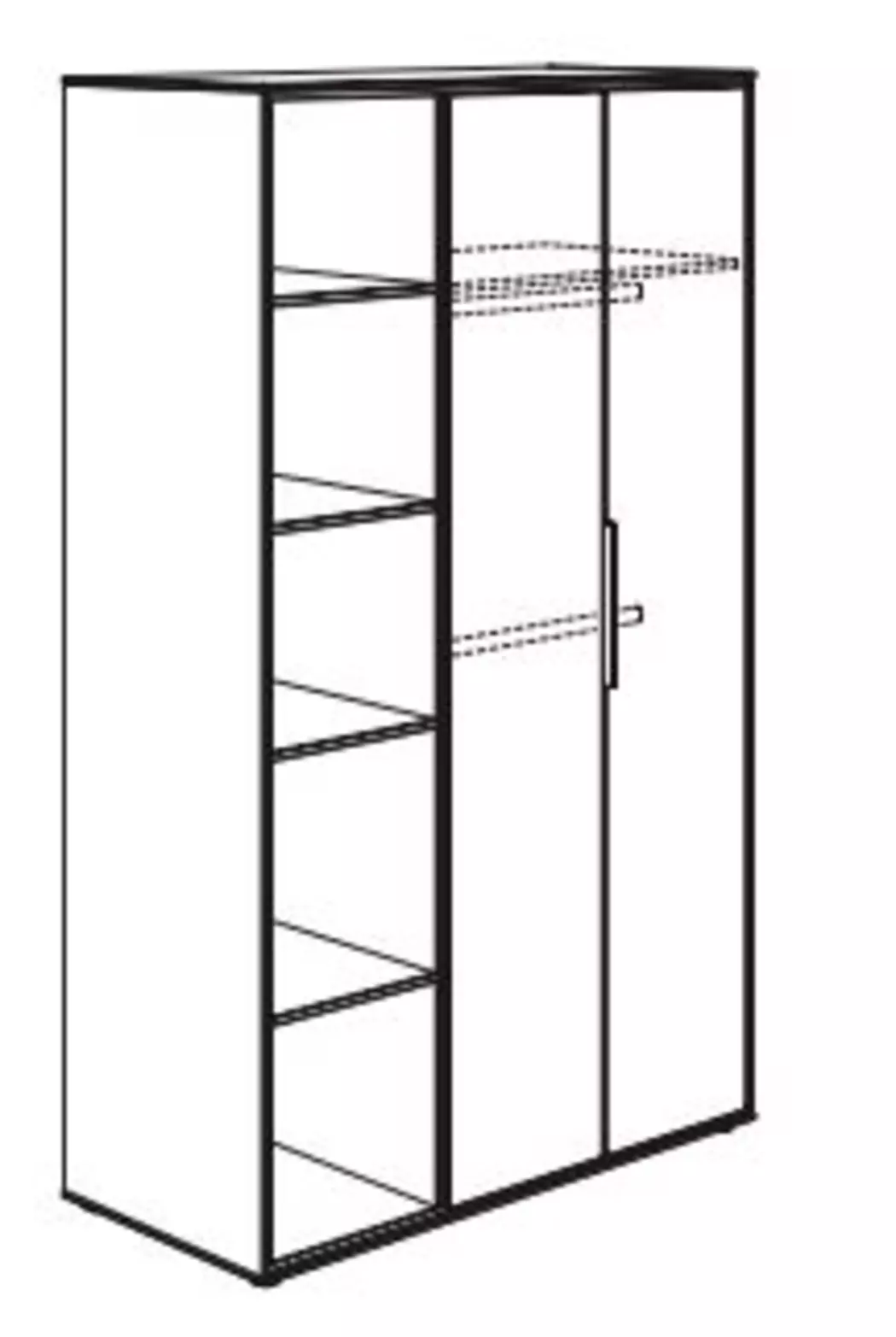 Kleiderschrank Lieven 126 x 204 cm