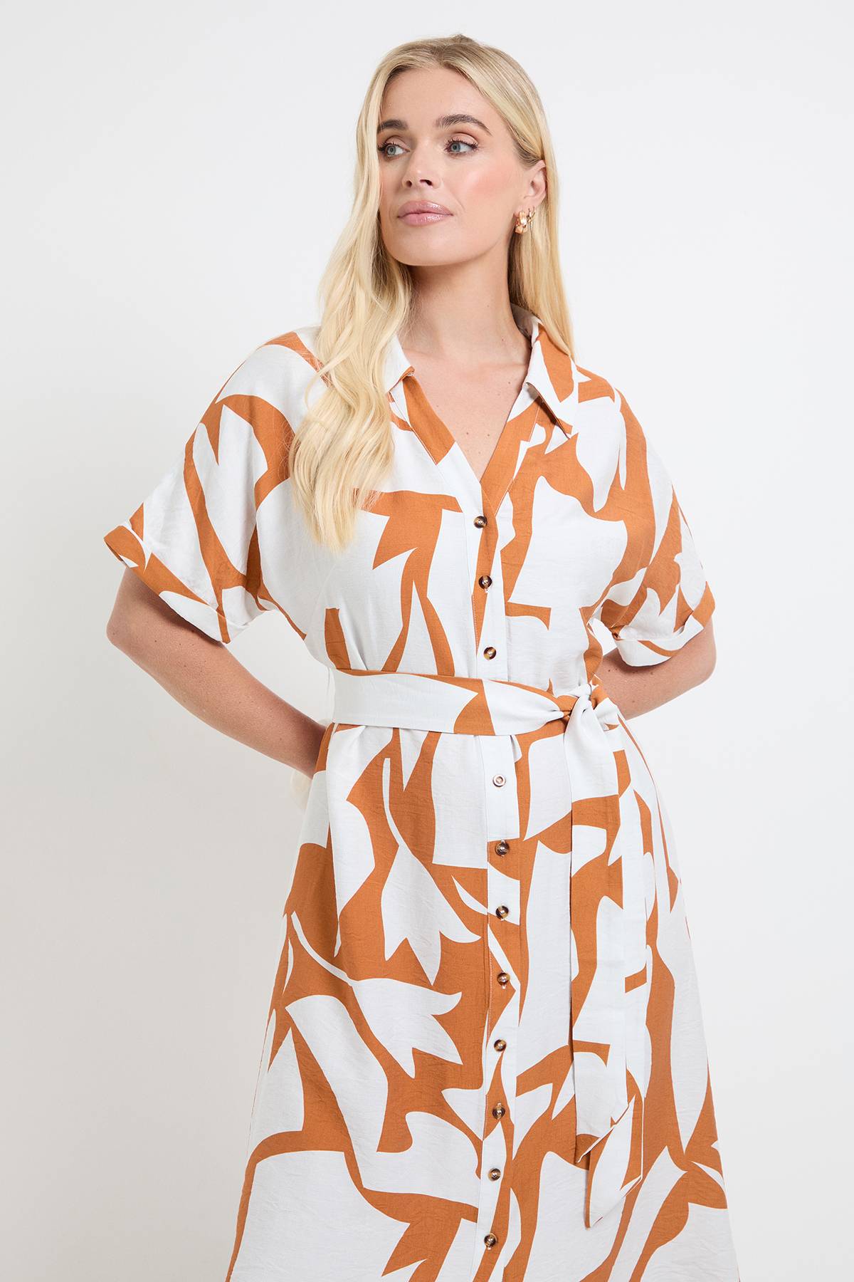 Wallis Robe Chemise À Manches Courtes Motif Abstrait Petite