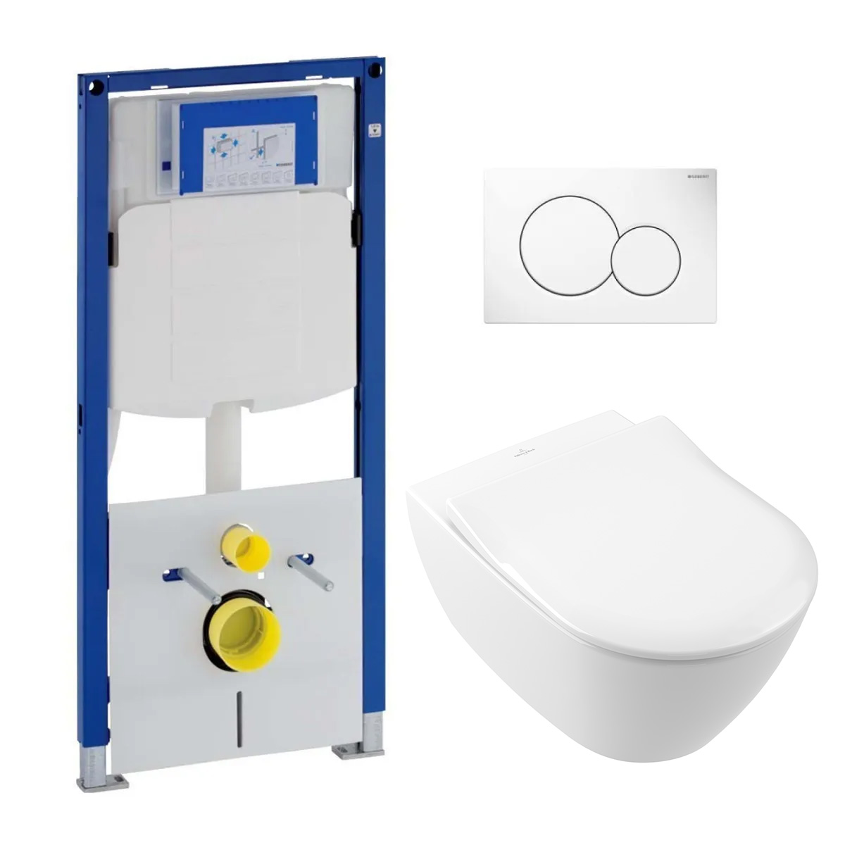 Geberit UP320 toiletset met Villeroy & Boch Subway 2.0 randloos toilet met softclose zitting