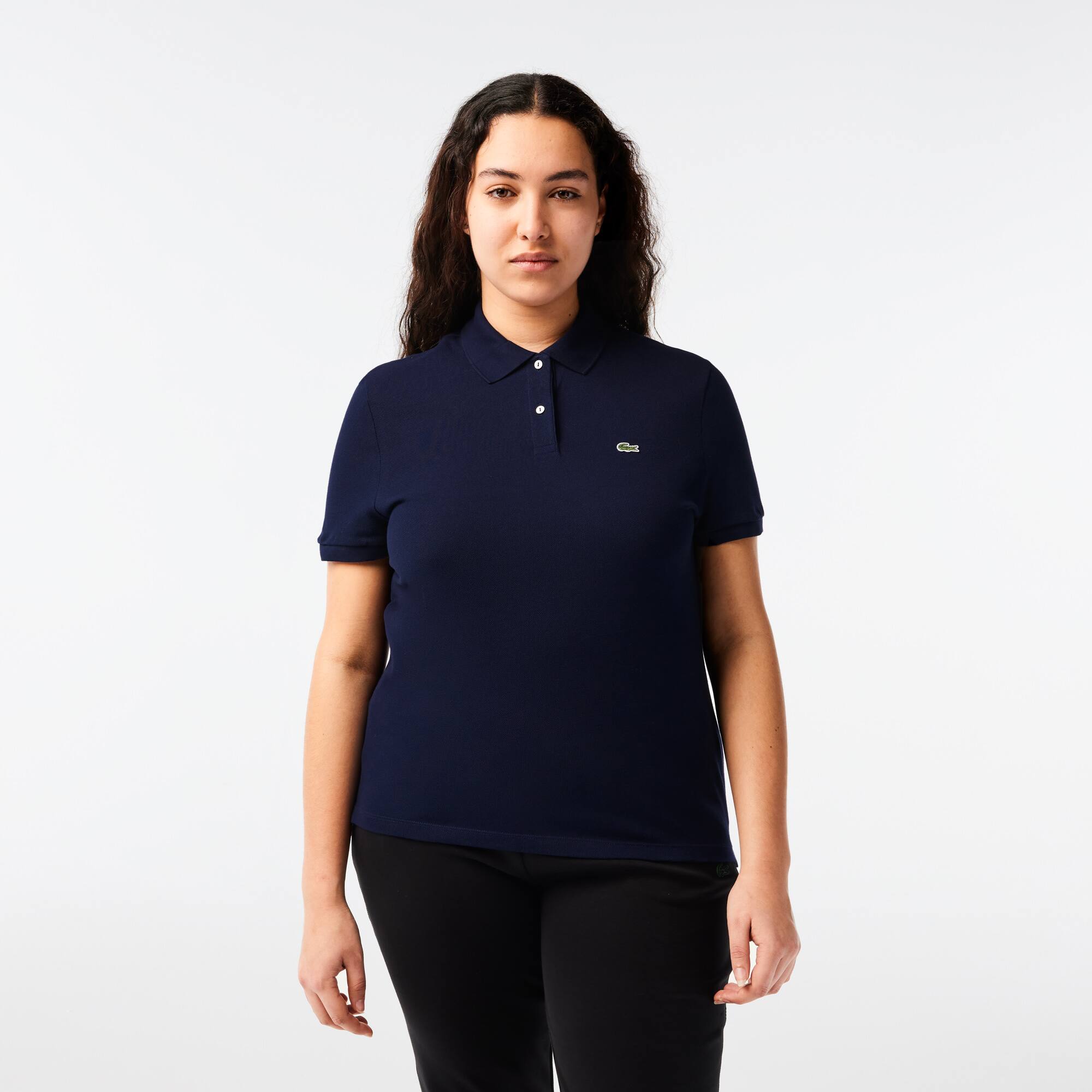 Polo regular fit Lacoste en petit piqué de coton souple Manches Courtes - Bleu - Lacoste - Femme