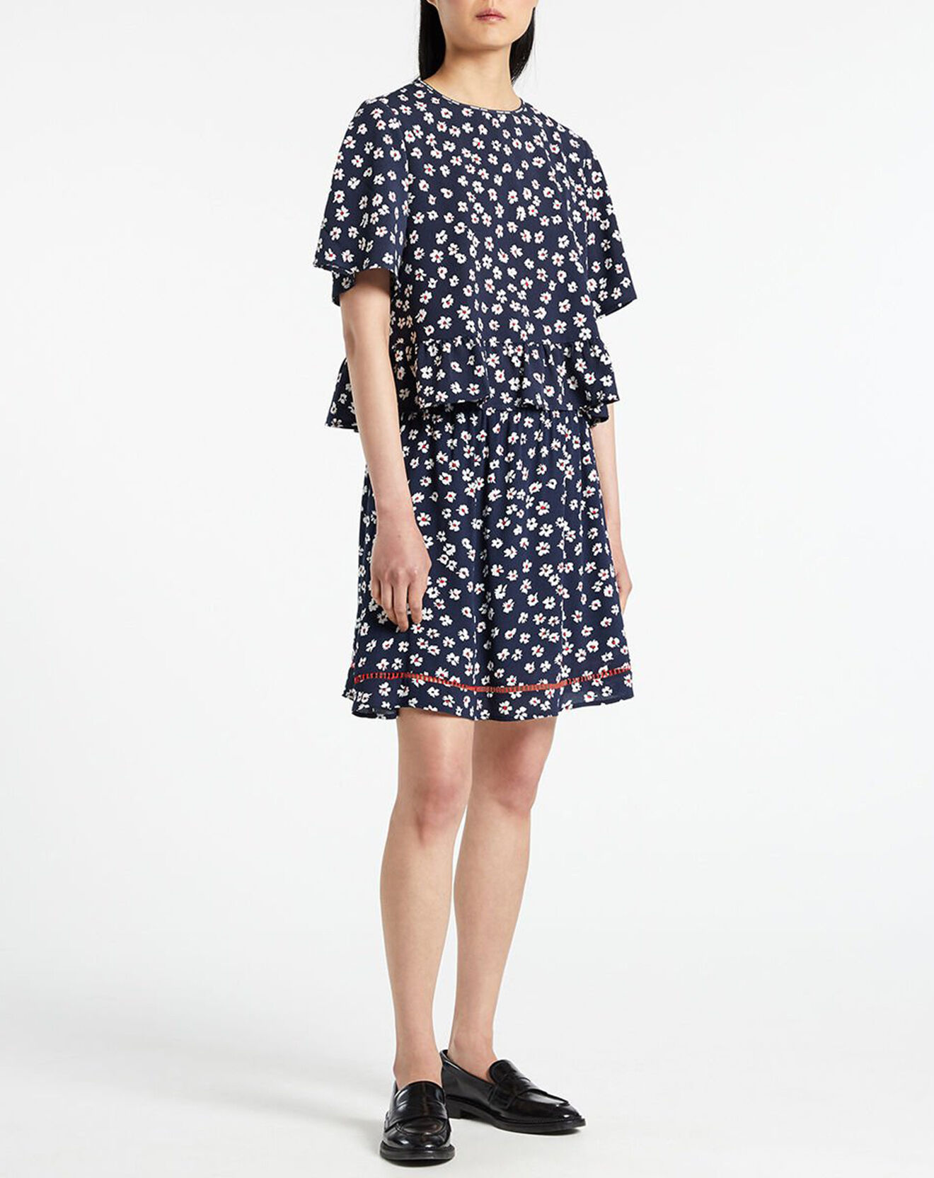 Tommy Jeans Blouse imprimée Fleurs bleu marine