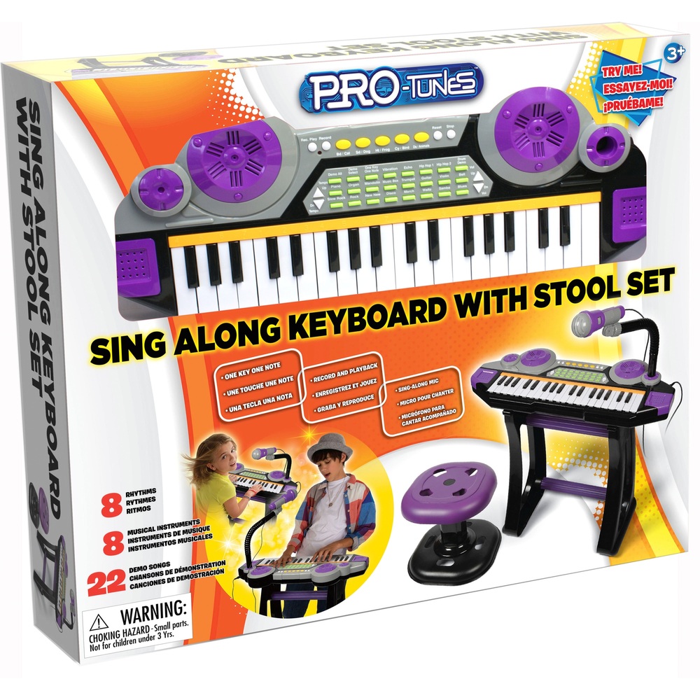 Sing-Along-Spielzeugkeyboard mit Hocker-Set