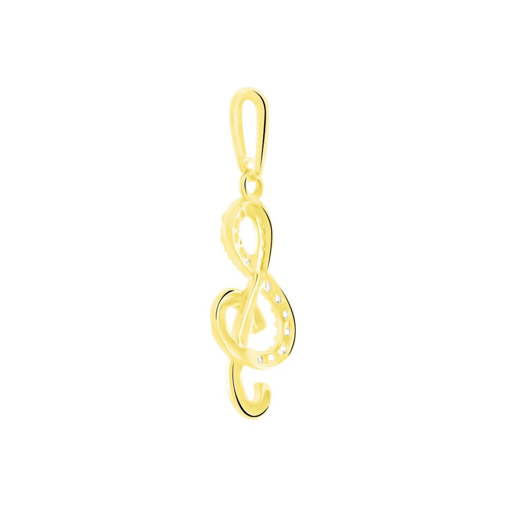 Pendentif Caprais Or Jaune Oxydes De Zirconium