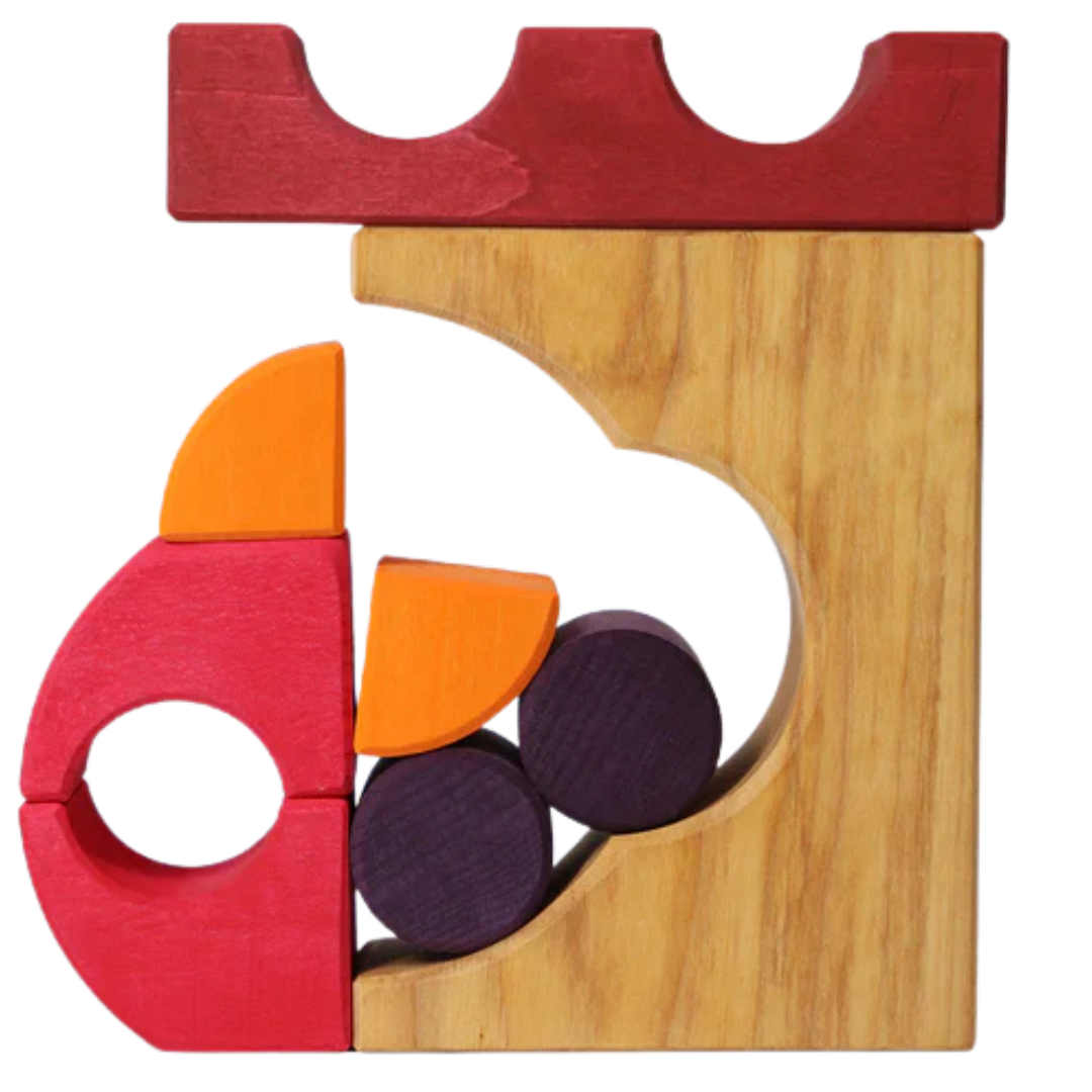 grimm's bouwblokken set - rood - 9st