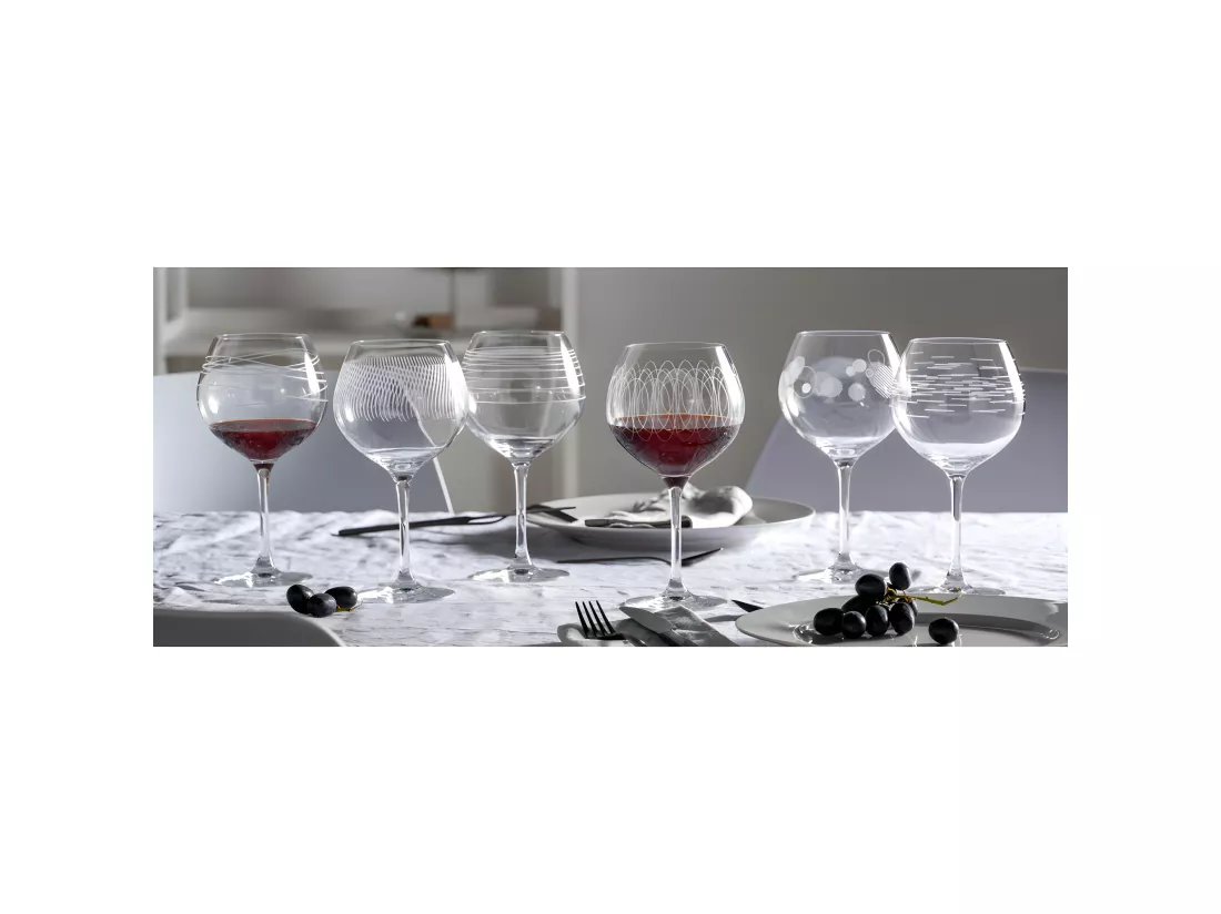 Lot de 6 verres à Bourgogne gravés 630ml Transparent Leonardo
