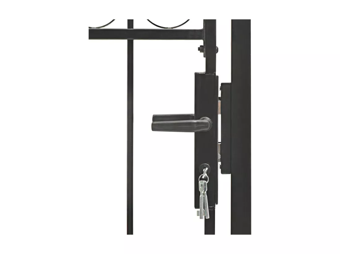Portail de jardin avec dessus arqué Acier 100x250 cm Noir