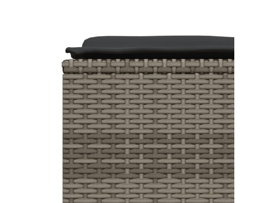 VIDAXL - Pouf Tabourets de jardin avec coussins lot de 4 gris résine tress...