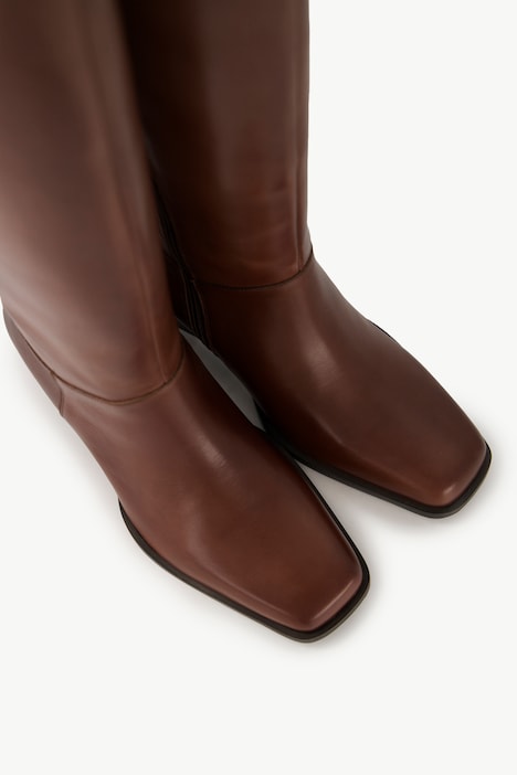 Lederstiefel, XXL-Schaft, Elastikeinsatz, Weite H