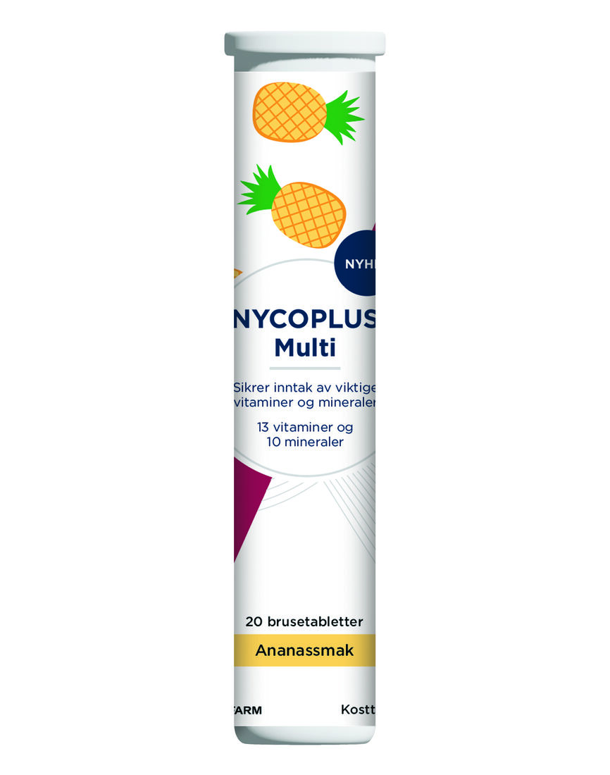 Nycoplus multi brusetabletter med ananassmak 20 stk