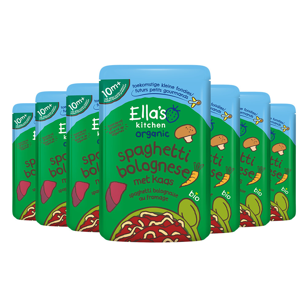 7x Ella's Kitchen Spaghetti bolognese met kaas 10+ m 10+m190 gr