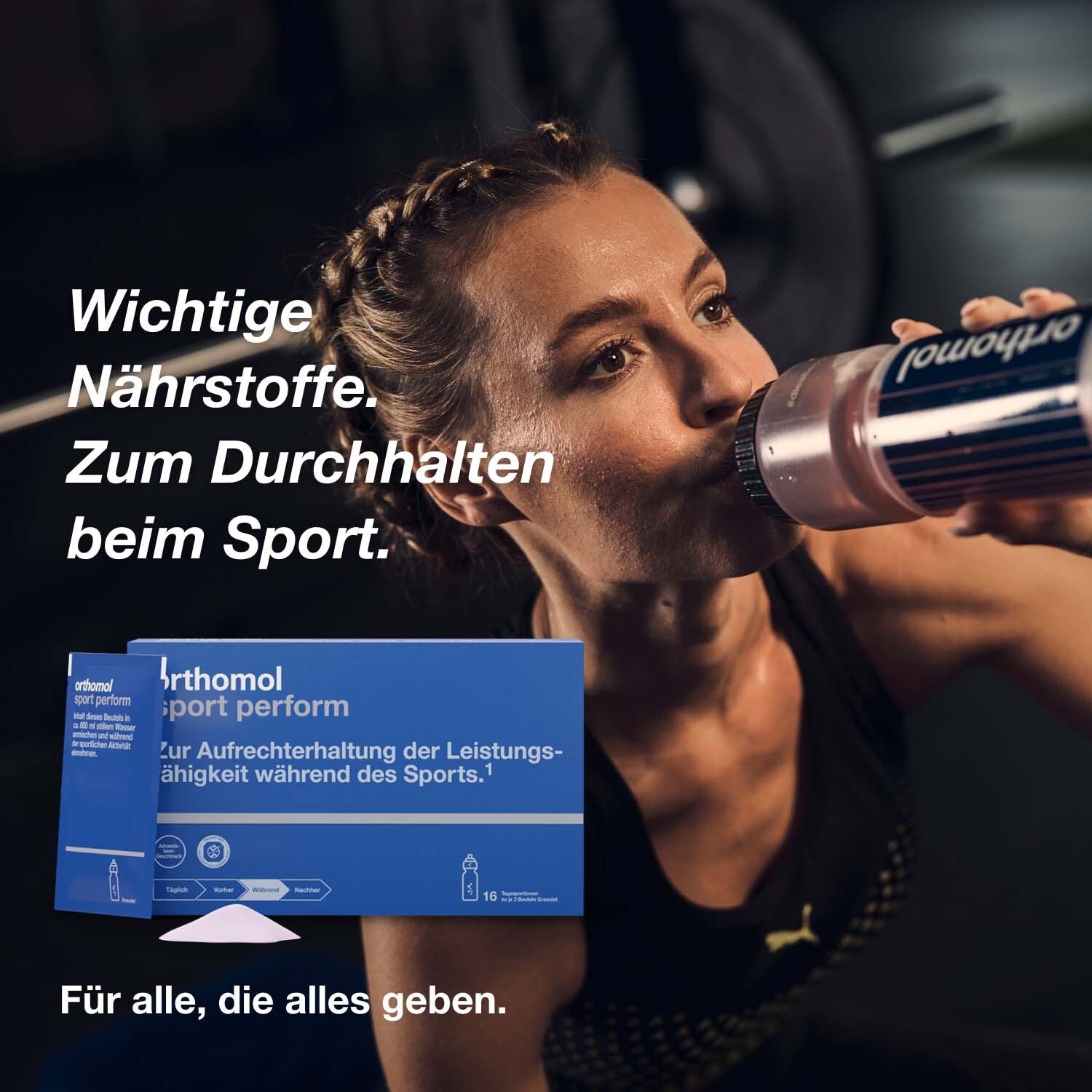 Orthomol Sport perform - Elektrolyte für Leistungsfähigkeit während des Sports - mit Vitamin B12, Magnesium und Calcium - Granulat