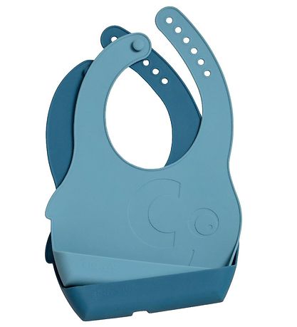Sebra Lätzchen - Silikon - 2er-Pack - Vintage Blue