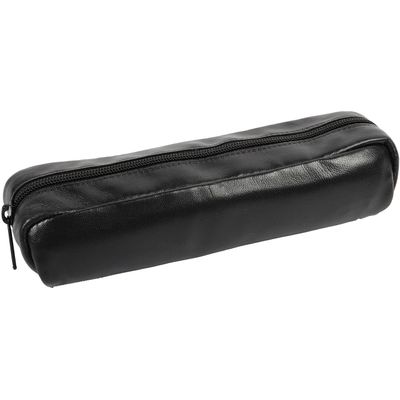 Trousse Merinos rectangulaire - 1 compartiment - cuir de mouton noir - Quo Vadis