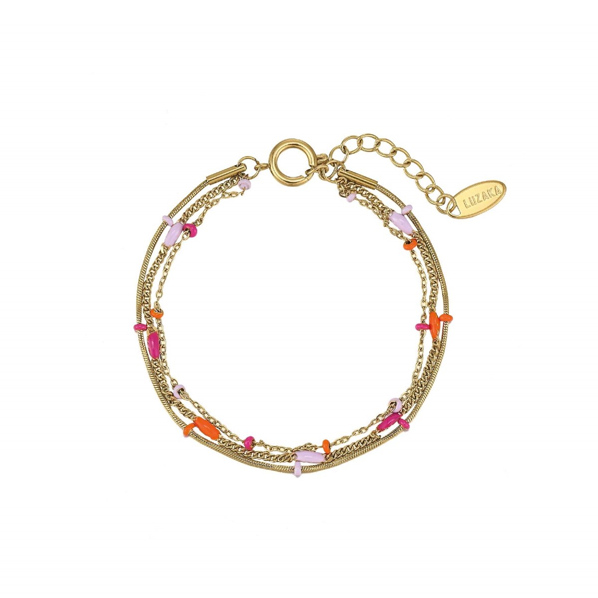 Bracelet Bilbao mauve acier doré or