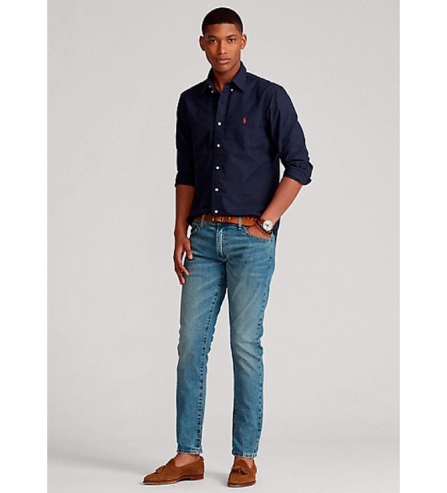 Camisa Oxford Ralph Lauren Azul Marinho com Corte Personalizado