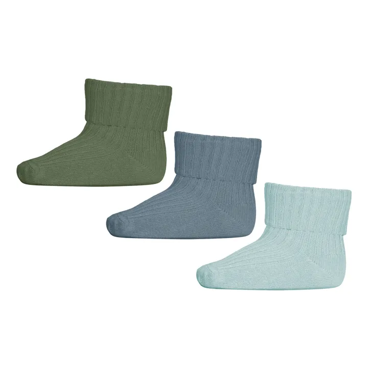 Mp Denmark Set de 3 paires de chaussettes Rib en coton | Bleu