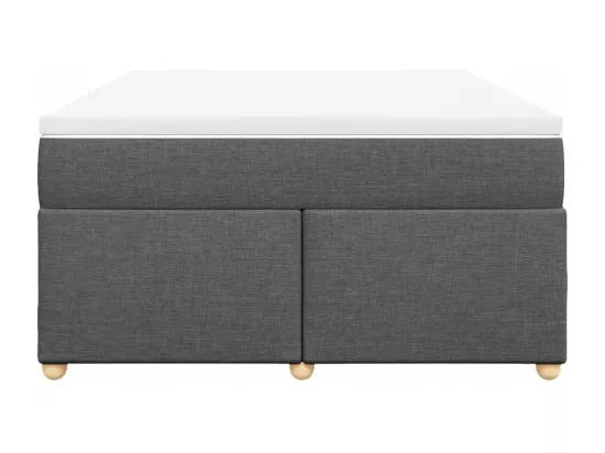 Sommier à lattes de lit avec matelas Gris foncé 140x190cm Tissu