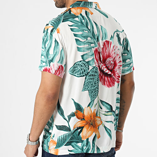 Chemise Manches Courtes Blanc Floral