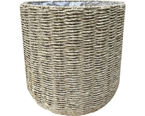 Lafiora plantenmand, kunststof/polyrotan, 29 x 29 x 29 cm, beige/bruin