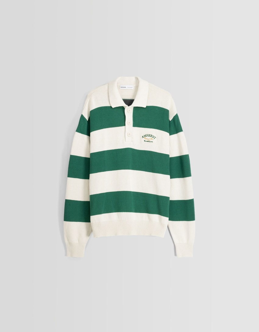 Suéter com gola polo