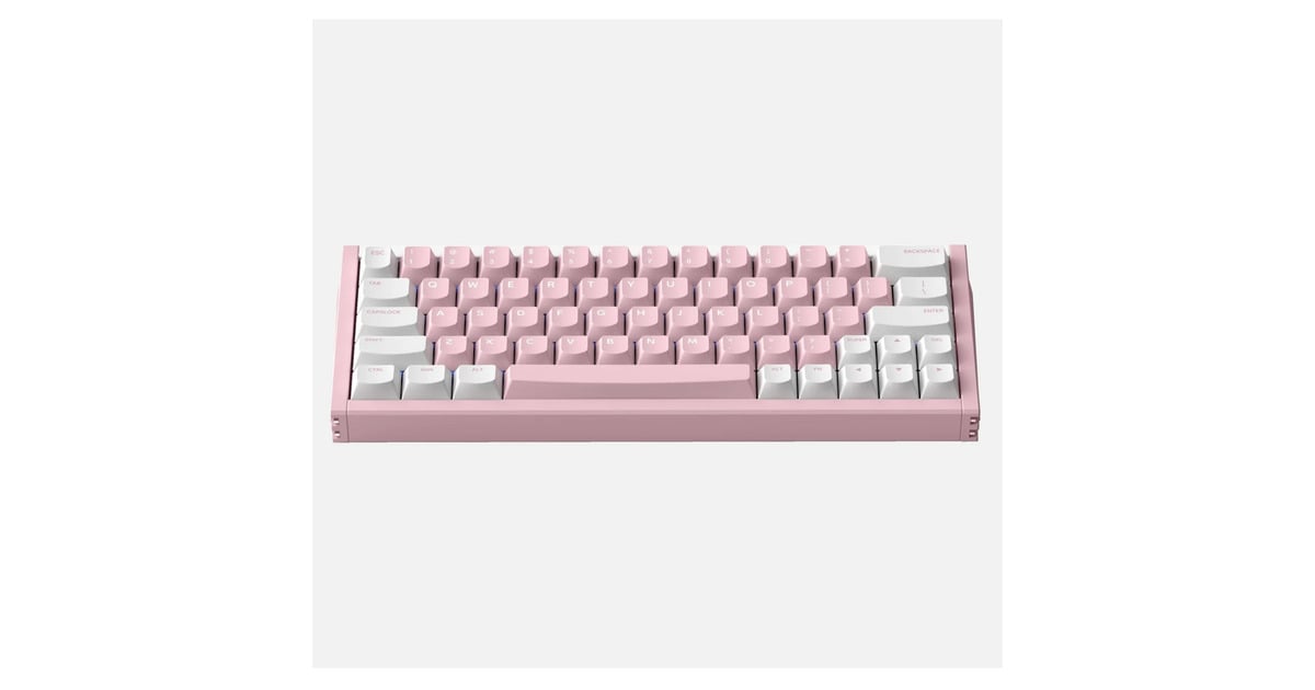 IqunixEZ63 Pink Magnetic Switch Gaming HE Keyboard, gaming toetsenbord  (Wit/pink, US lay-out, US-International, Gateron Magnetic Jade Pro, 60%, RGB, Double Shot PBT Keycaps)