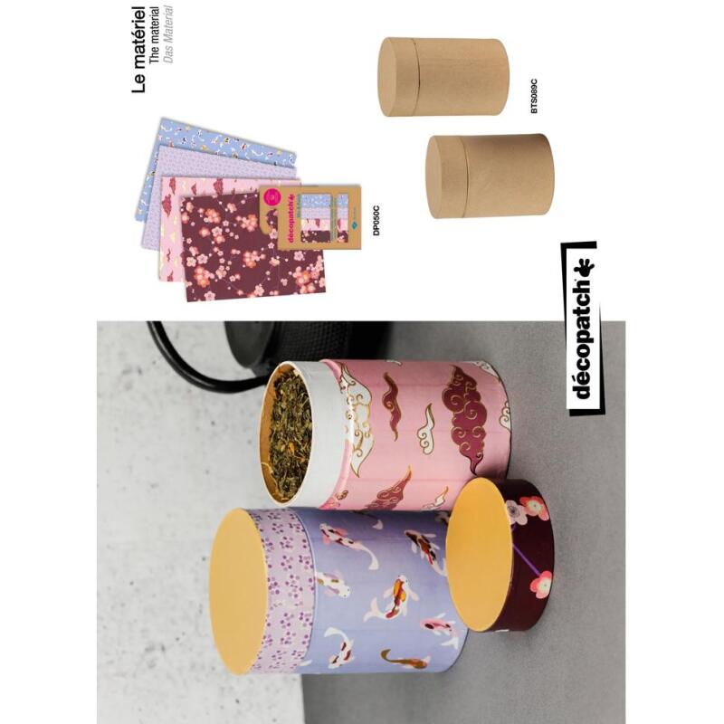 Lot de 2 boîtes à thé avec couvercle refermable - Kraft