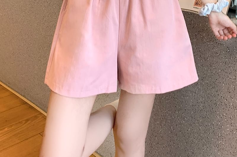 Iduna - Effen shorts met elastische taille