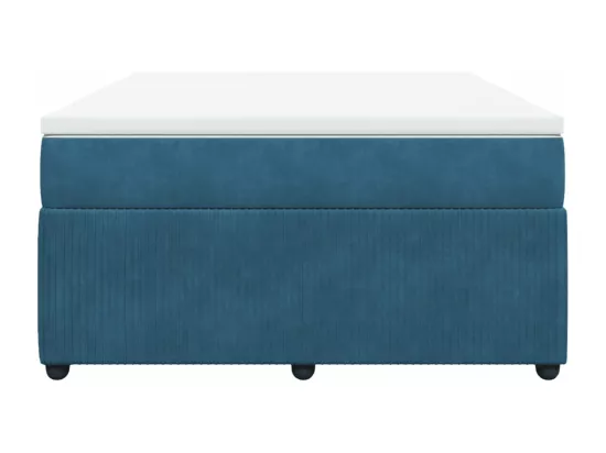 Sommier à lattes de lit et matelas Bleu foncé 140x190cm Velours
