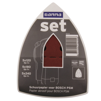 GAMMA schuurpapier psm mix set klittenband 11 of 6 stofgaten 15 st.