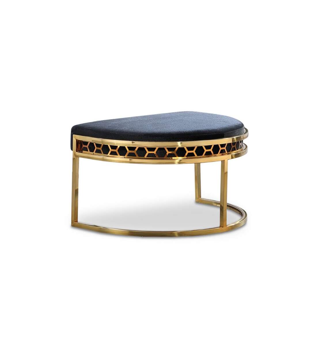 Paris Prix - Pouf Design En Velours honey 75cm Noir