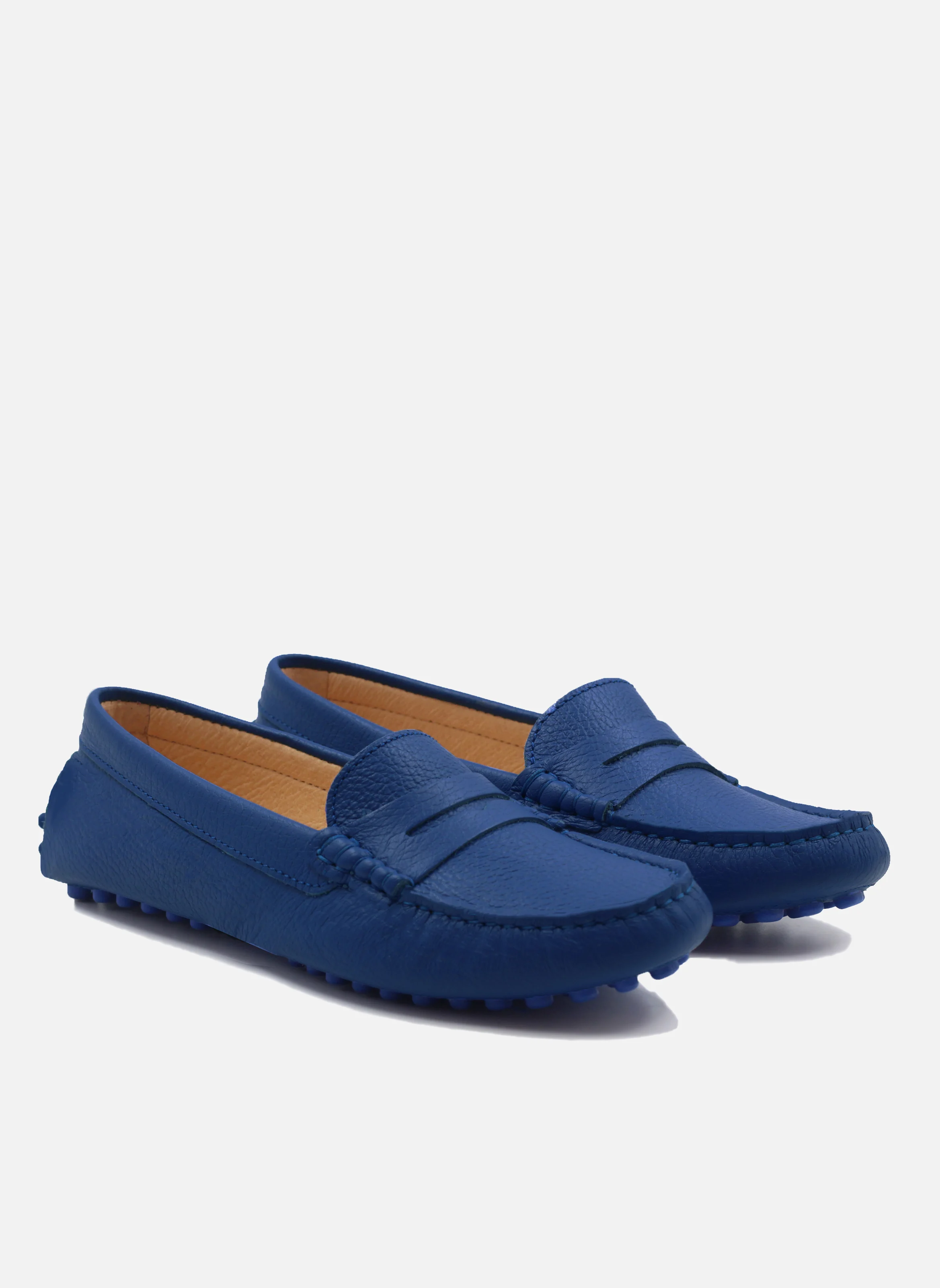 Mocassins femme cuir grainé | Bleu