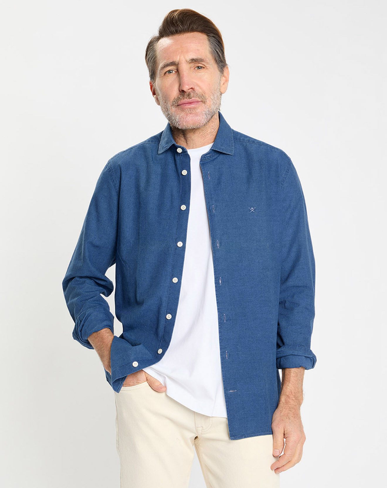 Hackett London Chemise en Jean Slim Fit bleu moyen
