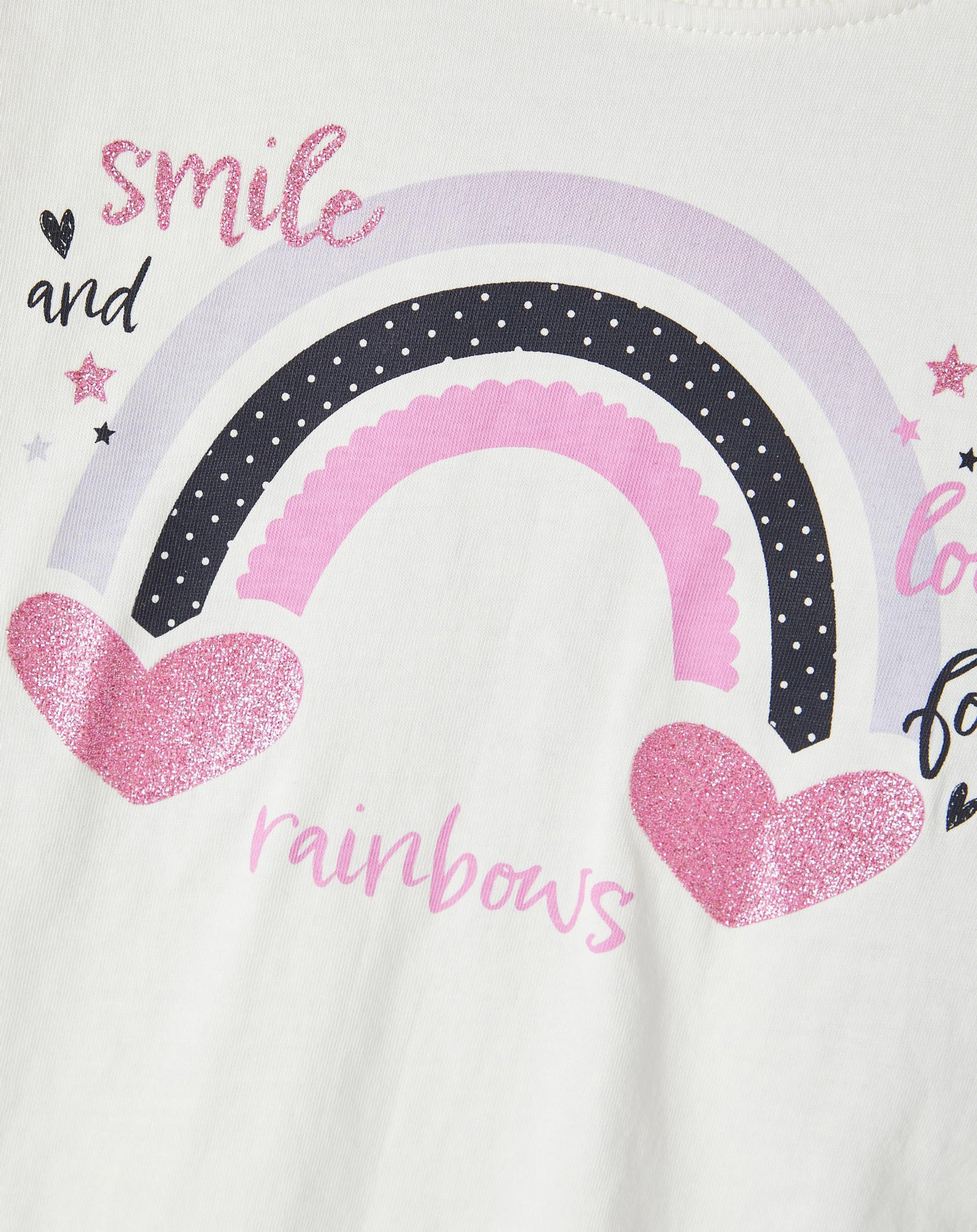 T-Shirt NMFBRIGITA - RAINBOW in jet stream