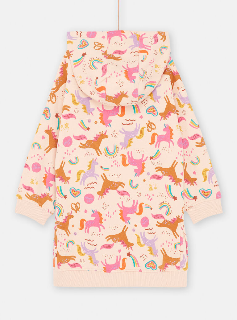 Robe sweat imprimée licorne pour fille