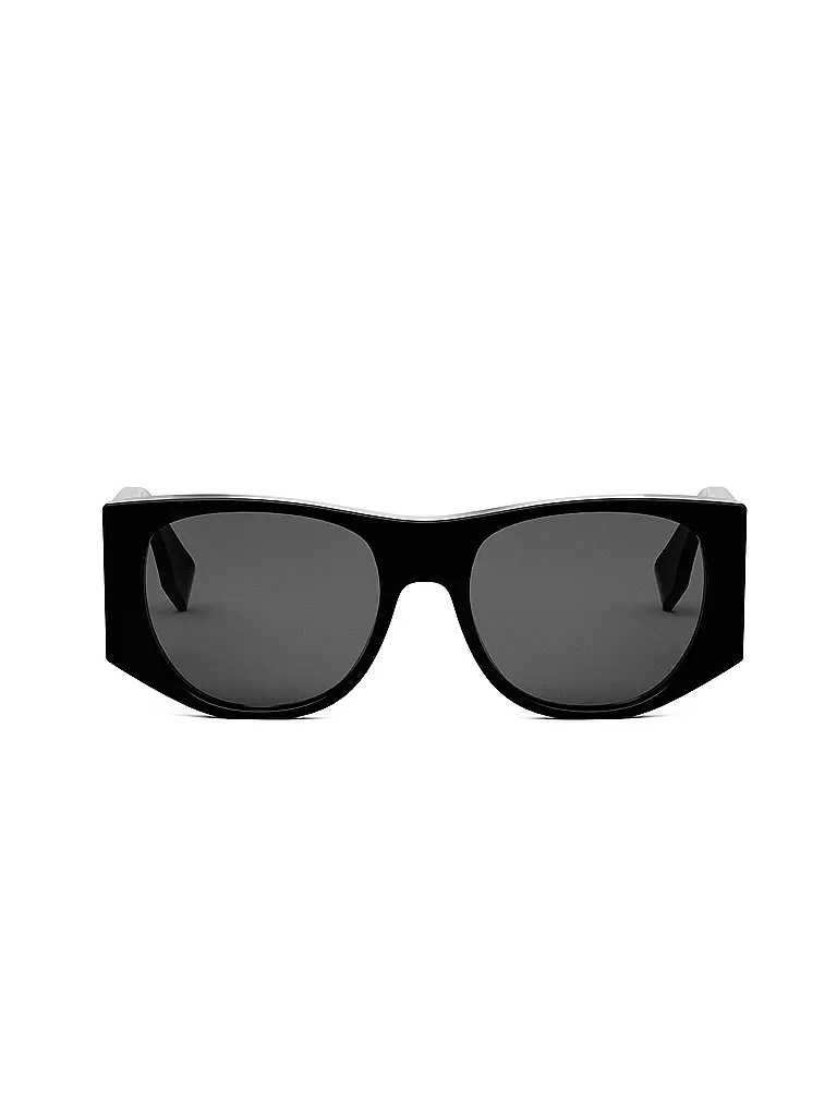 FENDI Baguette schwarze ovale Sonnenbrille schwarz