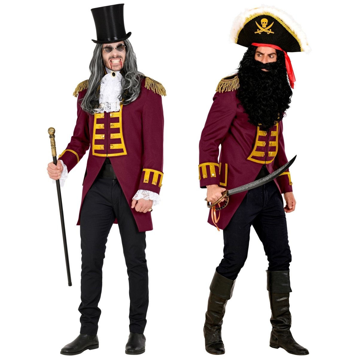 Piraat Jas Bordeaux Rood Heren