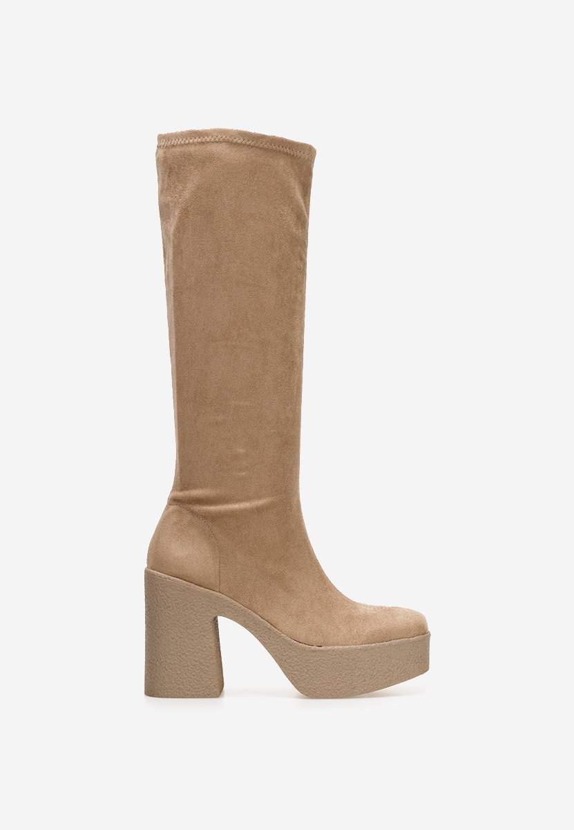Bottes à talon carré kaki Minella
