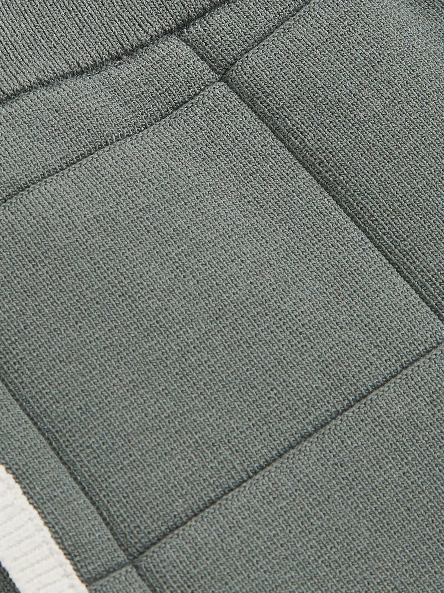 Donkersaliegroen - Reiss Barbor Tipped Knit Stitch-Detail Shorts