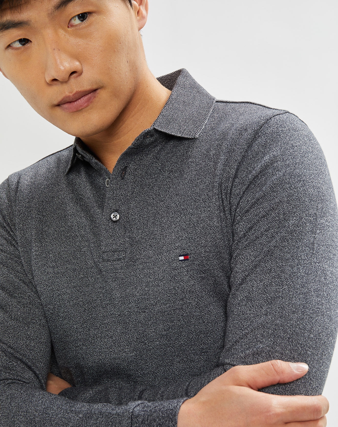 Tommy Hilfiger Polo 1985 mouliné gris anthracite